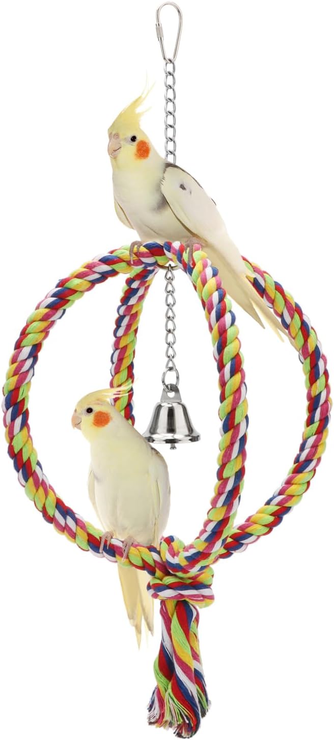 Bird Rope Swing Colorful Perch Climbing Toy by Wontee
