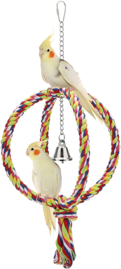 Bird Rope Swing Colorful Perch Climbing Toy by Wontee