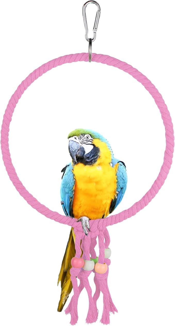 Bird Swing, 20 CM Diameter Hanging Parrot Swing by LuckyOpt