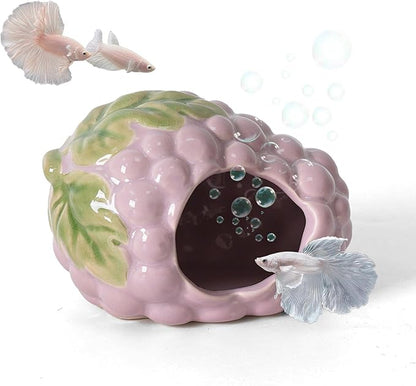 Aquarium Decor Cave Betta Fish Aquarium Accessories Ornaments Hiding Cave Grape by Deapeey