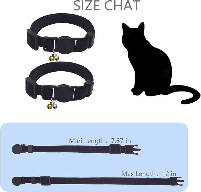 Breakaway Cat Collar with Bell, Safety Buckle Kitten Collar, Elastic Strech - Image 3