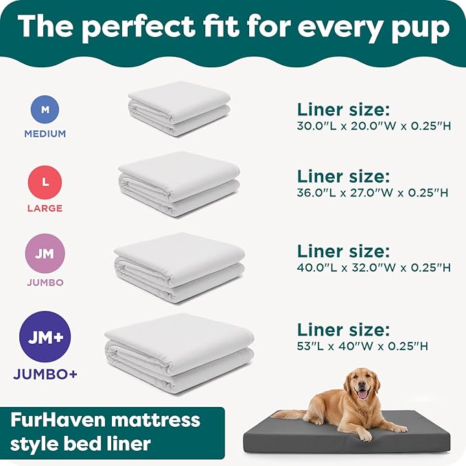 FurHaven Dog Bed Liner for Large Dogs, Water-Resistant Foam Protector - Image 6