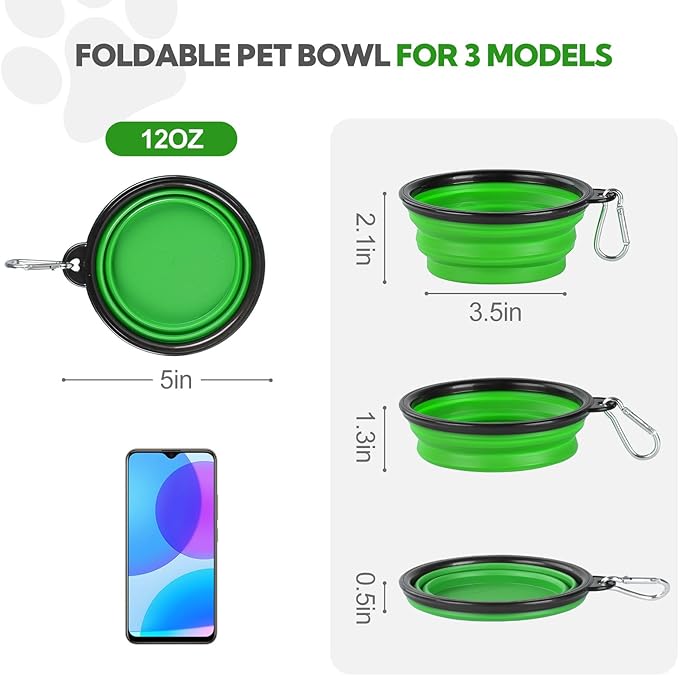 Collapsible Dog Bowl 2 Pack, Dog Water Bowls - Image 3