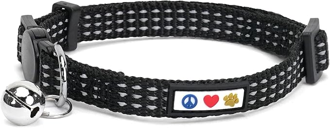 Pawtitas Reflective Black Cat Collar by Pawtitas