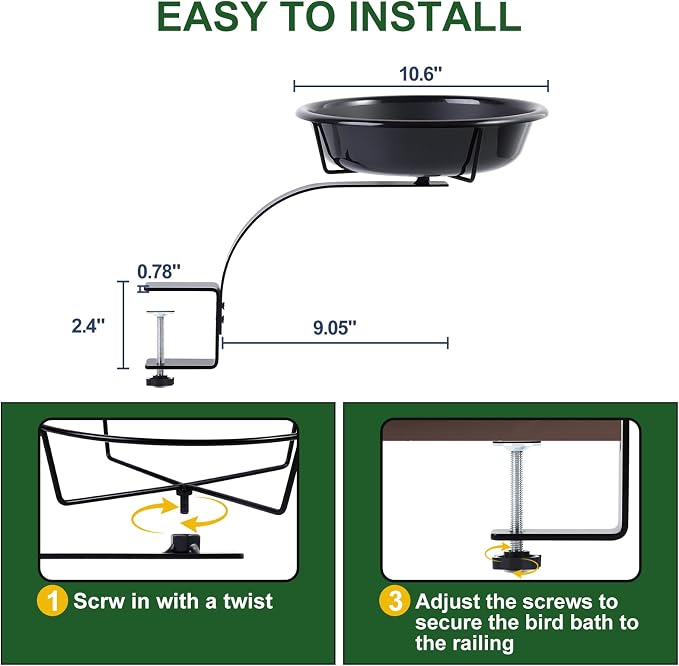 10.6-Inch Bowl Deck Mounted Bird Bath - Image 4