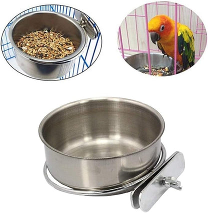 PINVNBY Parrot Feeding Cups Birds Food Dish Stainless Steel Parrot Feeders - Image 7