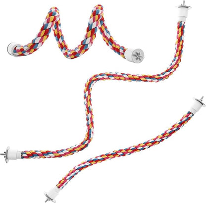 Bird Rope Perches, Parrot Toys 36 inches Rope Bungee Bird Toy - Image 4