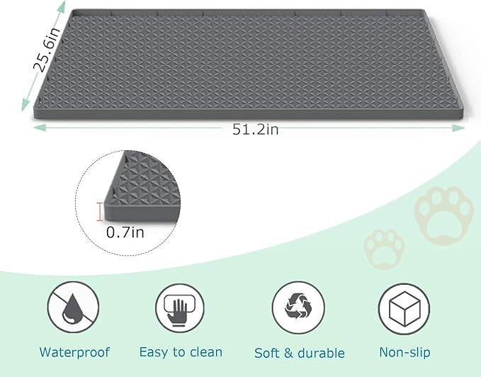 Cat Litter Mat for Litter Box, Silicone Large Cat Litter Trapping Mat - Image 2