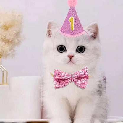 PET SHOW 4Pcs Pink Dog Birthday Hat - Image 5