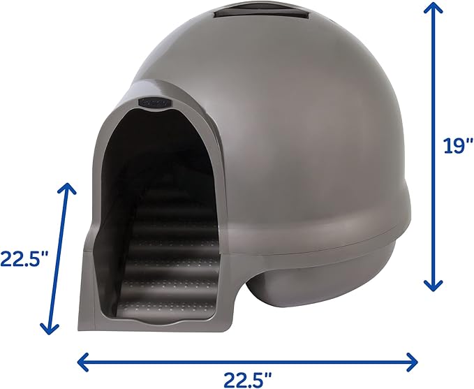 Petmate Booda Clean Step Cat Litter Box Dome- Brushed Nickel, Made in USA - Image 3