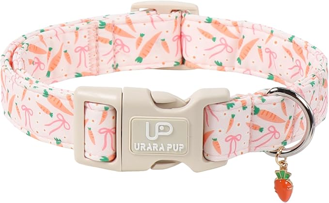 Easter Day Dog Collar, UP URARA PUP Easter Bunny Adjustable Pet Collar by UPURARAPUP