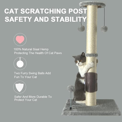 PEEKAB 32" Tall Cat Scratching Post Sisal Scratch Posts - Image 6