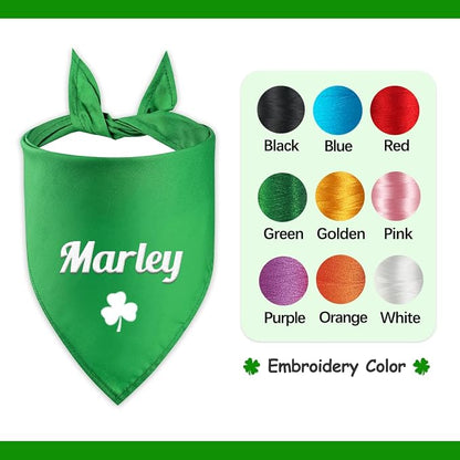 St. Patrick's Day Personalized Dog Bandana Embroidered Name Custom Neckwear Dog - Image 2