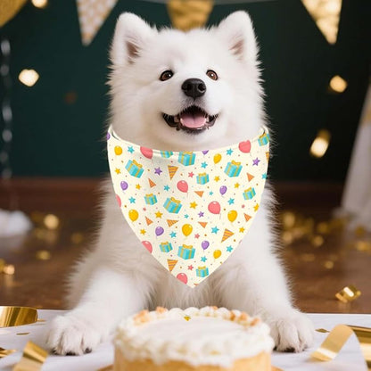 Birthday Dog Bandanas, Double Side Reversible Large Pet Bandanas, Celebration - Image 4