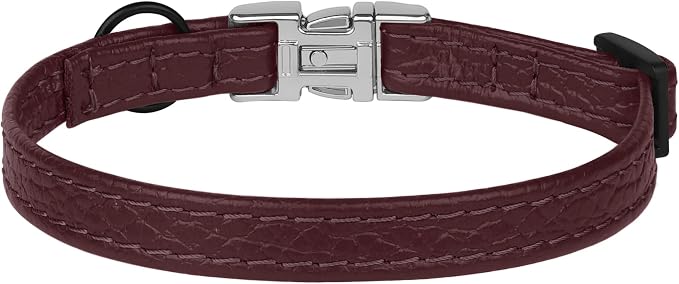 Leather Cat Collar with Buckle and Removable Bell - Image 9