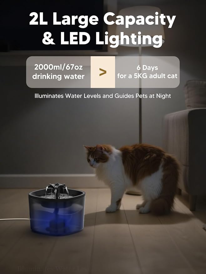 Automatic Cat Feeder and Water Fountain, 4L/16 Cups Timed Cat Dry Food Dispenser - Image 6