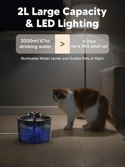 Automatic Cat Feeder and Water Fountain, 4L/16 Cups Timed Cat Dry Food Dispenser - Image 6