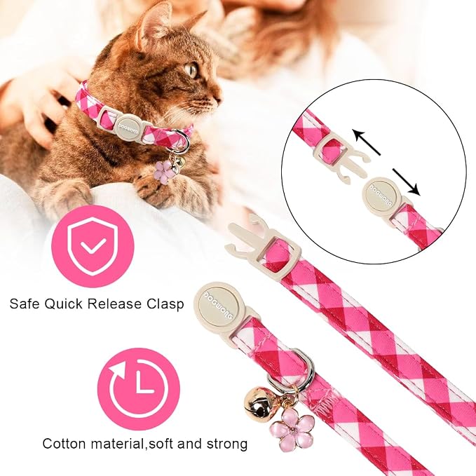 Cat Collar, 2 Pack Cute Cat Collars Breakaway - Image 3