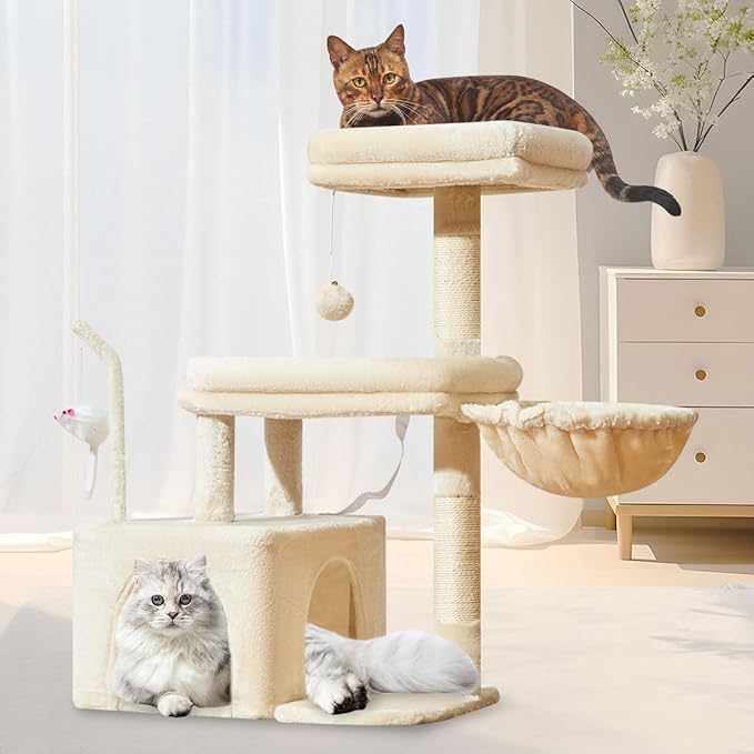 Taoqimiao MS043M Cat Tree, 32.2-Inch Cat Tower by Taoqimiao