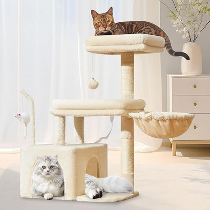 Taoqimiao MS043M Cat Tree, 32.2-Inch Cat Tower by Taoqimiao