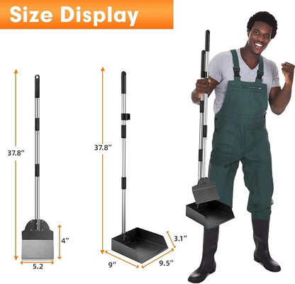 Pooper Scooper, Metal Aluminum Tray and Spade Poop Scoop Set - Image 2