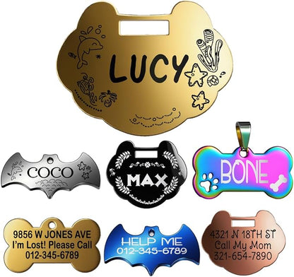Stainless Steel Personalized Pet ID Tags, Art Design by Unknown
