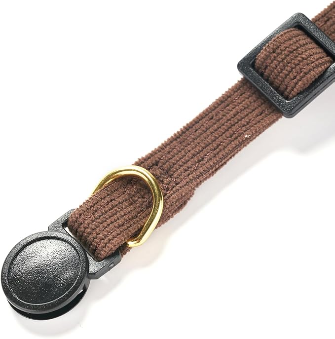Soft Corduroy Cat Collar, Plaid Pattern, - Image 8