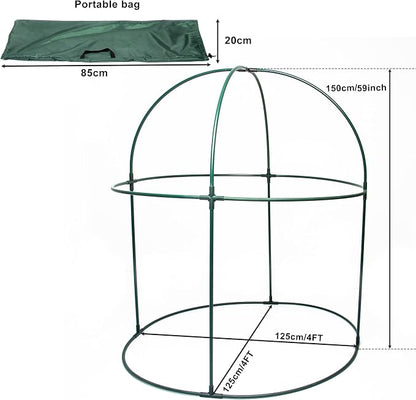 Round 4'x4' Large Plant Mesh Cover 4.9FT Tall Crop Netting Cage Pest Guard Cover - Image 8