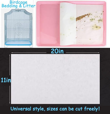 Firdnyohs 100PCS Bird Cage Liner Papers, Disposable Cage Paper Liners Precut - Image 3