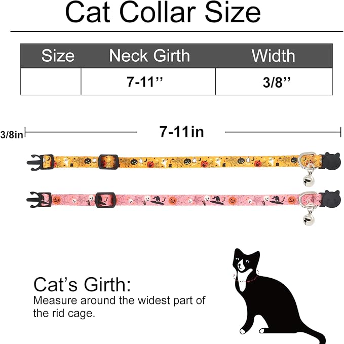 Halloween Cat Collar, 2 Pack, Breakaway Cute Cat Collar - Image 4