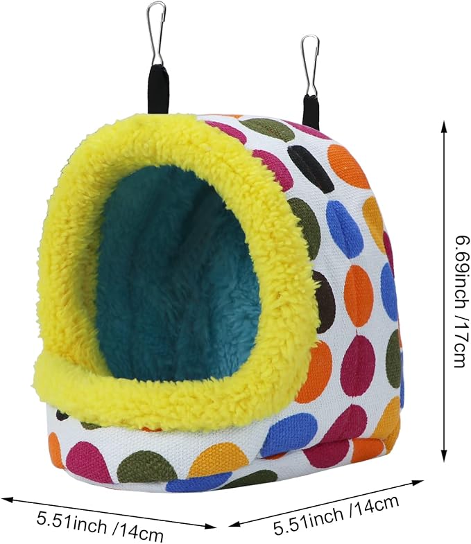 Litewoo Bird Hanging Hammock Winter Warm Parrot Nest House Bed Plush Snuggle - Image 2