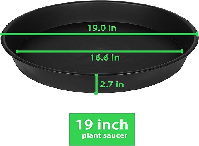 2 Pack of 18 19 inch Plant Saucer, 2.7" Depth Tray, Large Deep Garden Plastic - Image 2