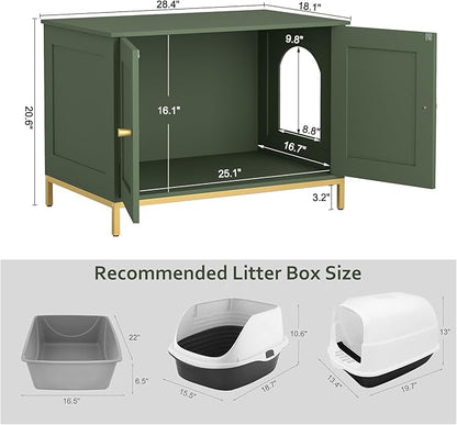 Homhedy Cat Litter Box Enclosure, Cat Washroom Furniture - Image 4
