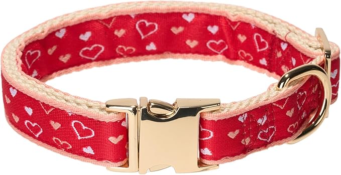 Woven Dog Collar with Metal Buckle Adjustable Jacquard Retro Dog Collars by YUDOTE