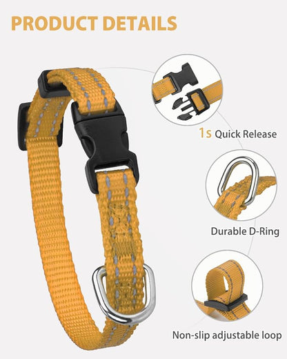 Joytale Small Dog Collar, Reflective and Adjustable Nylon Collar - Image 4