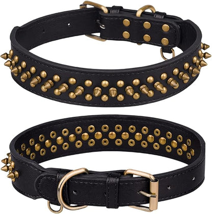 Spiked Dog Collar Soft Pu Leather Mushrooms Rivet Spike Studded Puppy by Unknown