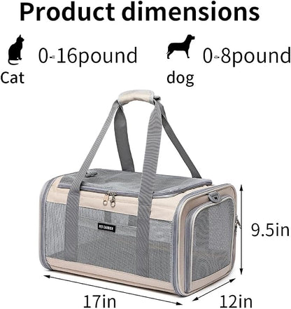 Airline Approved Pet Carrier for Cats and Small Dogs, Breathable and - Image 2