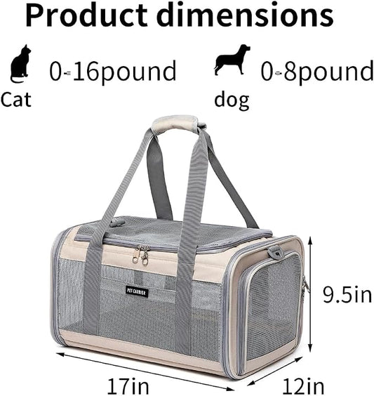 Airline Approved Pet Carrier for Cats and Small Dogs, Breathable and - Image 2