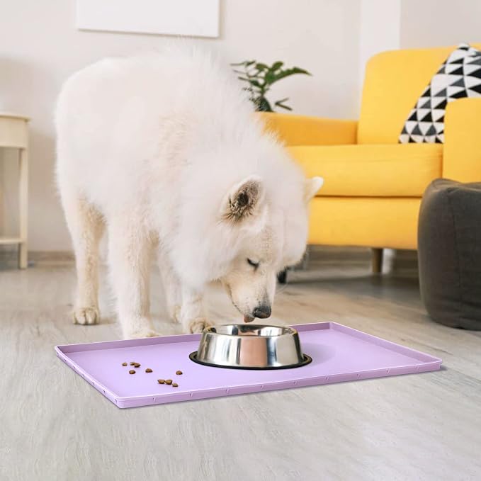Dog Food Mat, Silicone Waterproof Food Tray, Non Slip Pet Bowl Mats Placemat - Image 7