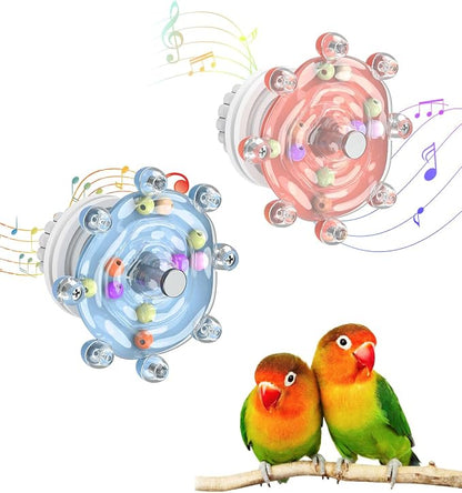Pawfly 2 Pcs Bird Toys for Parakeets, Spinning Wheel Chew Toys, Interactive by Pawfly