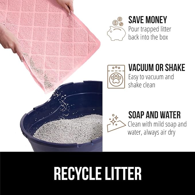 GORILLA GRIP Cat Litter Box Mat, Water Resistant, US Designed Kitty Litter - Image 5