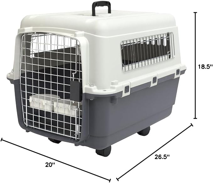 SportPet Designs Plastic Kennels Rolling Plastic Wire Door Travel Dog Crate - Image 11