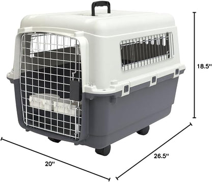 SportPet Designs Plastic Kennels Rolling Plastic Wire Door Travel Dog Crate - Image 11