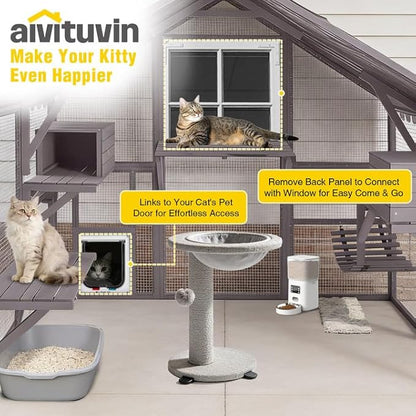 Aivituvin Large Catio Outdoor Cat Enclosure Window Design - Image 2