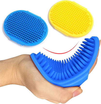 Dog Grooming Brush, Pet Shampoo Bath Brush Shedding Soothing Massage Rubber Comb by Kwispel
