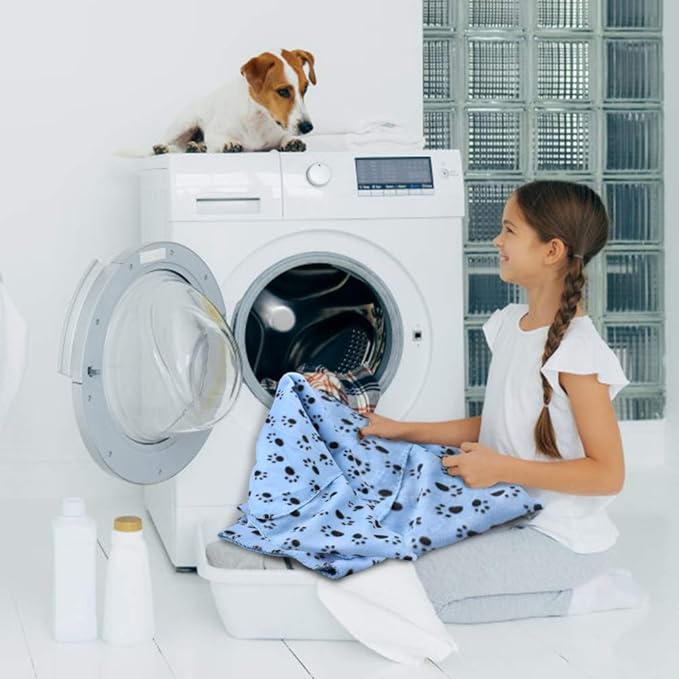 Comsmart Dog Blankets for Small Dogs, 6 Pack Puppy Blanket Cute Paw Print Pet - Image 6