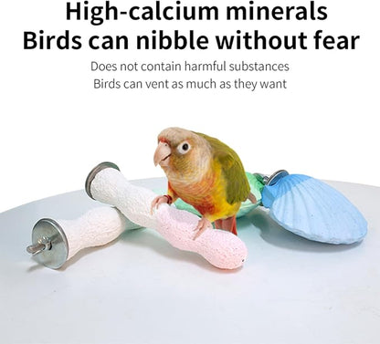 Bird Perches for Cage, Abrasive Surface High Calcium Mineral Parrot Perch Stand - Image 6