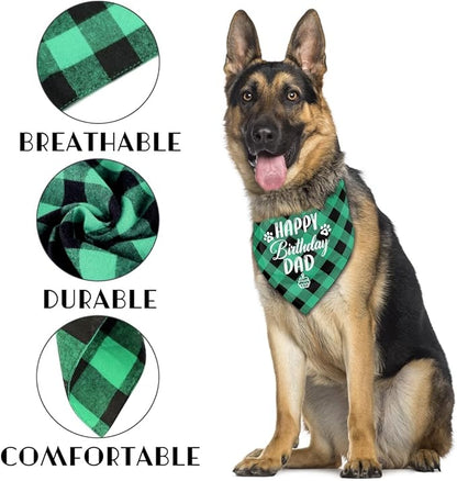 AUII JO DESIGN Dog Bandana, Plaid Geometric Pattern, Comfortable & Breathable - Image 3