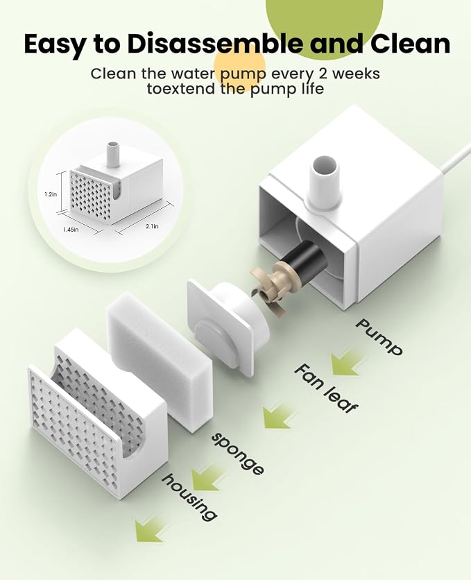 oneisall Replacement Pump for PWF-002-B, Replacement Pump for Dog Water Fountain - Image 6