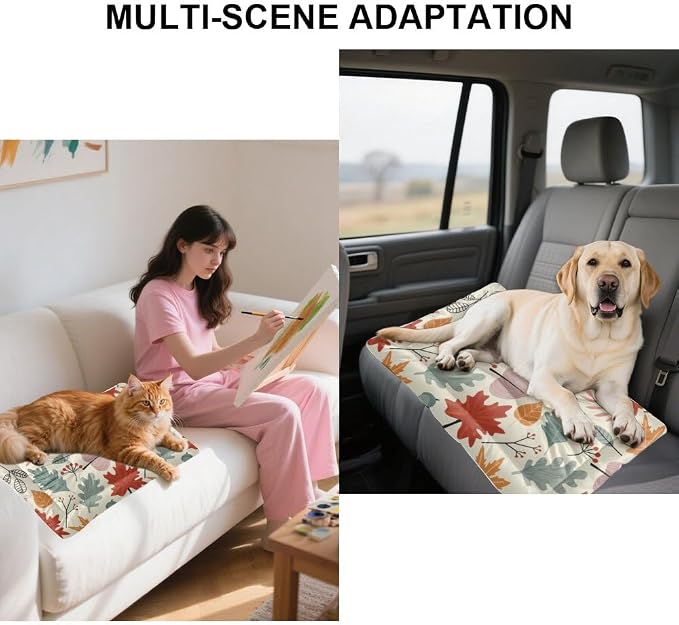 Colorful Leaf Seamless Crate Pad Cat Warming Pad Beds - Image 5